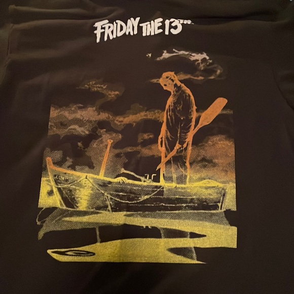 NWT OFFICIALLY LICENSED Friday the 13th Jason Boat T-Shirt Top Graphic Tee - Picture 2 of 4